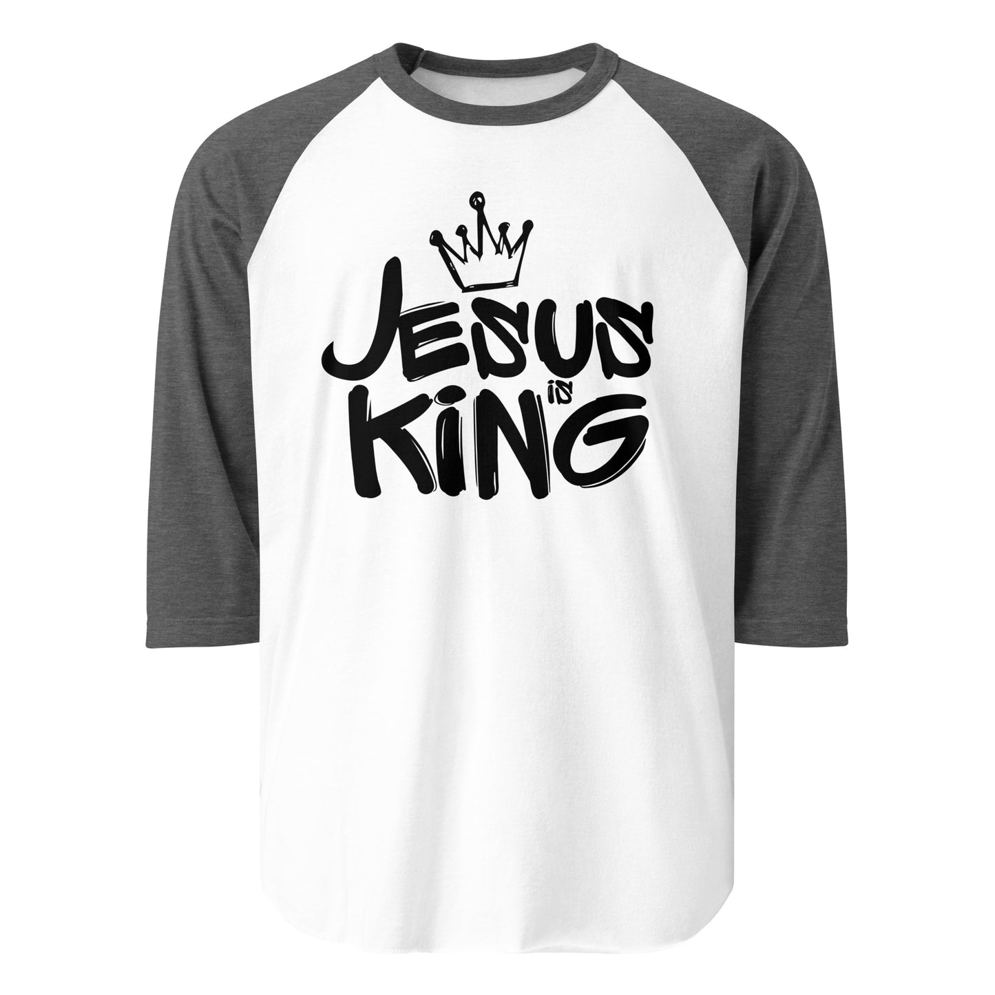 Jesus is King 3/4 sleeve raglan shirt