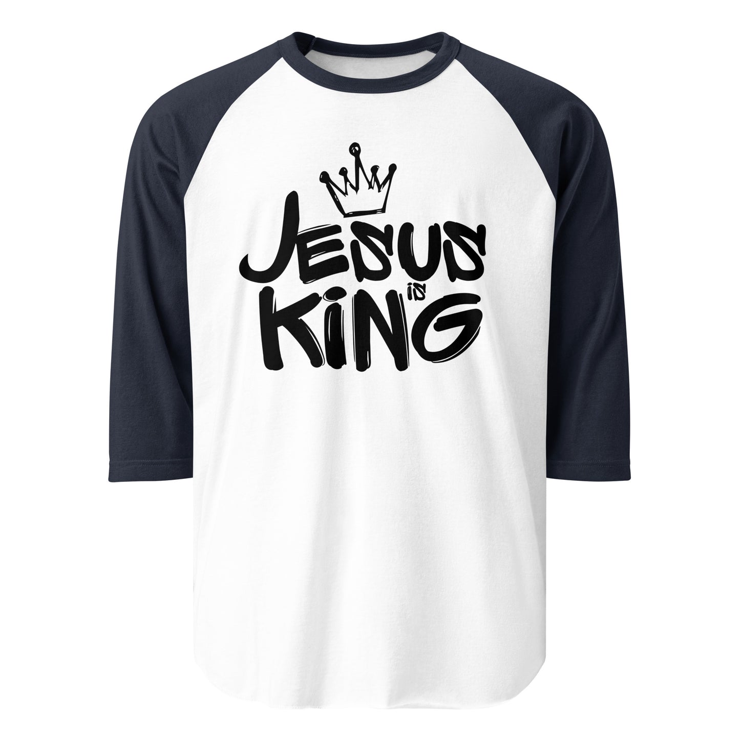Jesus is King 3/4 sleeve raglan shirt
